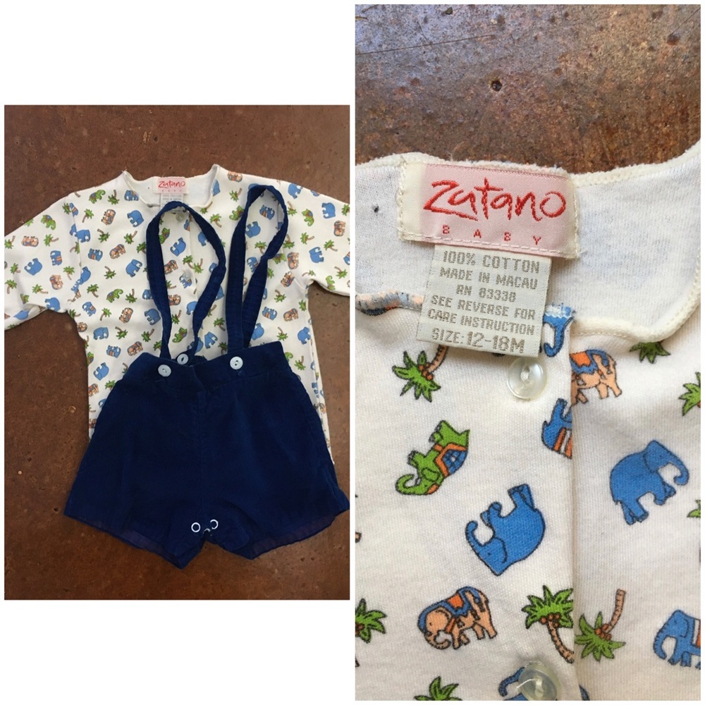 Zutano Baby Safari SUPER Soft Long Sleeve 12-18 mo
